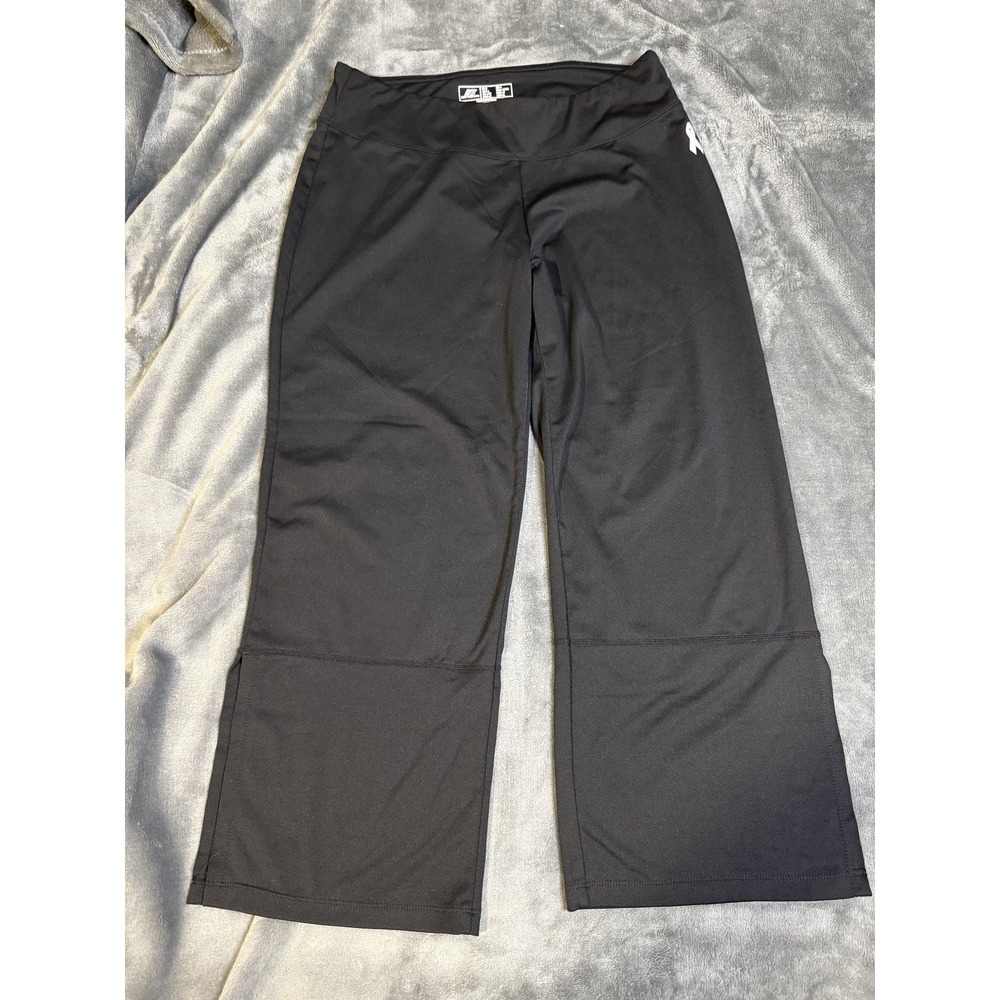 New Balance Pants Womens Medium Black Flare Yoga‎ Stretch Pink Ribbon Athletic